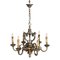 Baroque Louis XIV 6-Light Silver Plated Bronze Chandelier, 1890s 1