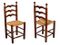 Walnuss Stühle mit Strohsitzen, 1930er, 6er Set 1