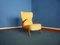 Pastel Yellow Wingback Chair, 1950s 1