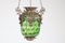 Lanterna da ingresso antica in ottone con paralume originale in vetro verde, inizio XX secolo, Immagine 3