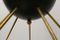 Lámpara de araña Sputnik italiana Mid-Century negra y dorada de Stilnovo, años 60, Imagen 7