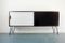 Rosewood Sideboard with White and Black Sliding Doors, 1960s 1