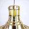 Vintage Glass & Golden Metal Pendant Lamp, 1960s 2