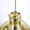Vintage Glass & Golden Metal Pendant Lamp, 1960s 4