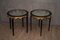 Italian Black Shellac Brass & Glass Side Tables, 1950, Set of 2 11