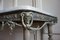 Antique Egyptian Revival Silvered Ormolu & Marble Console Table, Image 5