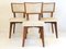 Französische Mid-Century Stühle aus Eiche & Skai, 1950er, 3er Set 4