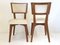 Mid-Century French Oak & Skai Chairs, 1950s, Set of 3 7