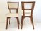 Mid-Century French Oak & Skai Chairs, 1950s, Set of 3, Image 7