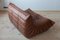 Vintage Kentucky Brown Leather Togo Sofa by Michel Ducaroy for Ligne Roset 10