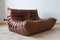 Vintage Kentucky Brown Leather Togo Sofa by Michel Ducaroy for Ligne Roset 7
