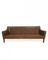 Danish Brown Leather Three-Seater Sofa, 1960s 4