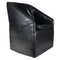 Italian Black Leatherette Armchair, 1980s 1