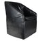 Italian Black Leatherette Armchair, 1980s, Image 1