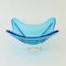 Cyan Blue Murano Glass Bowl, 1960s 1