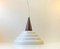 Lámpara colgante sueca Mid-Century de teca y vidrio enjaulado, años 60, Imagen 1