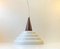 Mid-Century Swedish Teak & White Cased Glass Pendant Light, 1960s, Image 1