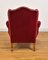 Upholstered Red Velour Wing Back Armchair, 1920s 6