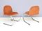 Italian Orange Skai Chairs with Metal Tubular Frame, 1970s, Set of 6 4