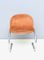 Italian Orange Skai Chairs with Metal Tubular Frame, 1970s, Set of 6 1