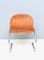 Italienische Skai Stühle aus Orange mit Metallrahmen, 1970er, 6er Set 1