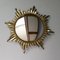 Brass Convex Sunburst Mirror from Deknudt, 1970s 2
