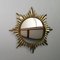 Brass Convex Sunburst Mirror from Deknudt, 1970s 1