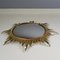 Brass Convex Sunburst Mirror from Deknudt, 1970s 4