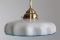 Lampada a sospensione viennese in ottone con paralume in vetro opalino bianco, inizio XX secolo, Immagine 5