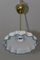 Lámpara colgante vienesa de latón con pantalla de vidrio opalino blanco, década de 1900, Imagen 7