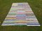 Vintage Anatolian Striped Cotton Kilim Carpet 1