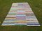 Vintage Anatolian Striped Cotton Kilim Carpet, Image 1