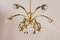 Italian 12-Arm Chandelier with Green Leaves, 1960s 5