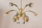 Italian 12-Arm Chandelier with Green Leaves, 1960s, Image 5