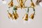 Italian 12-Arm Chandelier with Green Leaves, 1960s 11