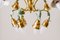 Lámpara de araña italiana de 12 brazos con hojas verdes, años 60, Imagen 11
