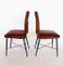 Mid-Century Italian Chestnut and Leatherette Chairs, 1950s, Set of 4 5