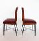 Mid-Century Italian Chestnut and Leatherette Chairs, 1950s, Set of 4, Image 5