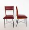 Mid-Century Italian Chestnut and Leatherette Chairs, 1950s, Set of 4, Image 1