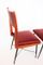 Mid-Century Italian Chestnut and Leatherette Chairs, 1950s, Set of 4, Image 7