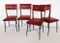 Mid-Century Italian Chestnut and Leatherette Chairs, 1950s, Set of 4, Image 17