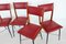 Mid-Century Italian Chestnut and Leatherette Chairs, 1950s, Set of 4, Image 3