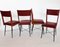 Mid-Century Italian Chestnut and Leatherette Chairs, 1950s, Set of 4, Image 4