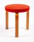 Red Fabric & Wood Stool by Alvar Aalto, 1960s, Image 2