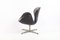 Black Leather Swan Chair by by Arne Jacobsen for Fritz Hansen, 1960s 4