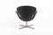 Schwarzer Swan Chair aus Leder von Arne Jacobsen für Fritz Hansen, 1960er 5