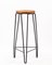 Dutch Wood & Black Metal Barstool, 1960s 1