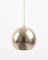 Spheric Golden Metal Pendant Lamp from Staff, 1970s 1