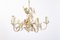 White Floral Metal Set with Chandelier & Sconce, 1970s 3