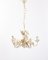 White Floral Metal Set with Chandelier & Sconce, 1970s 2